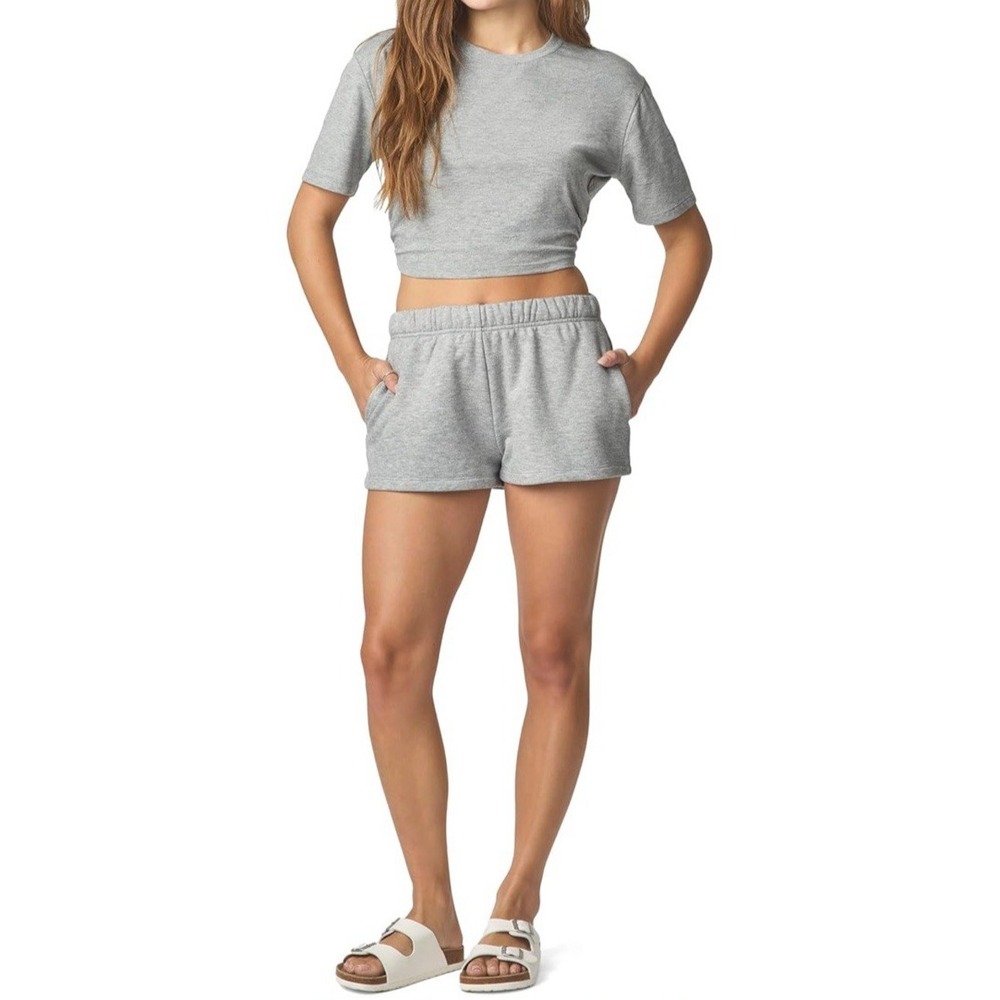 NWT florence by mills Women's Garden Party Elastic-Back Tee - Heather Gray - Lg